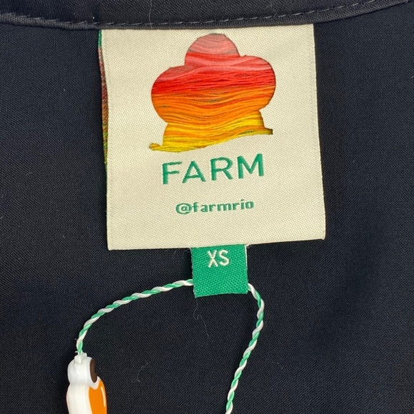 FARM RIO Heart Neckline Mini Dress in Black Size XS -NWT - Picture 7 of 12